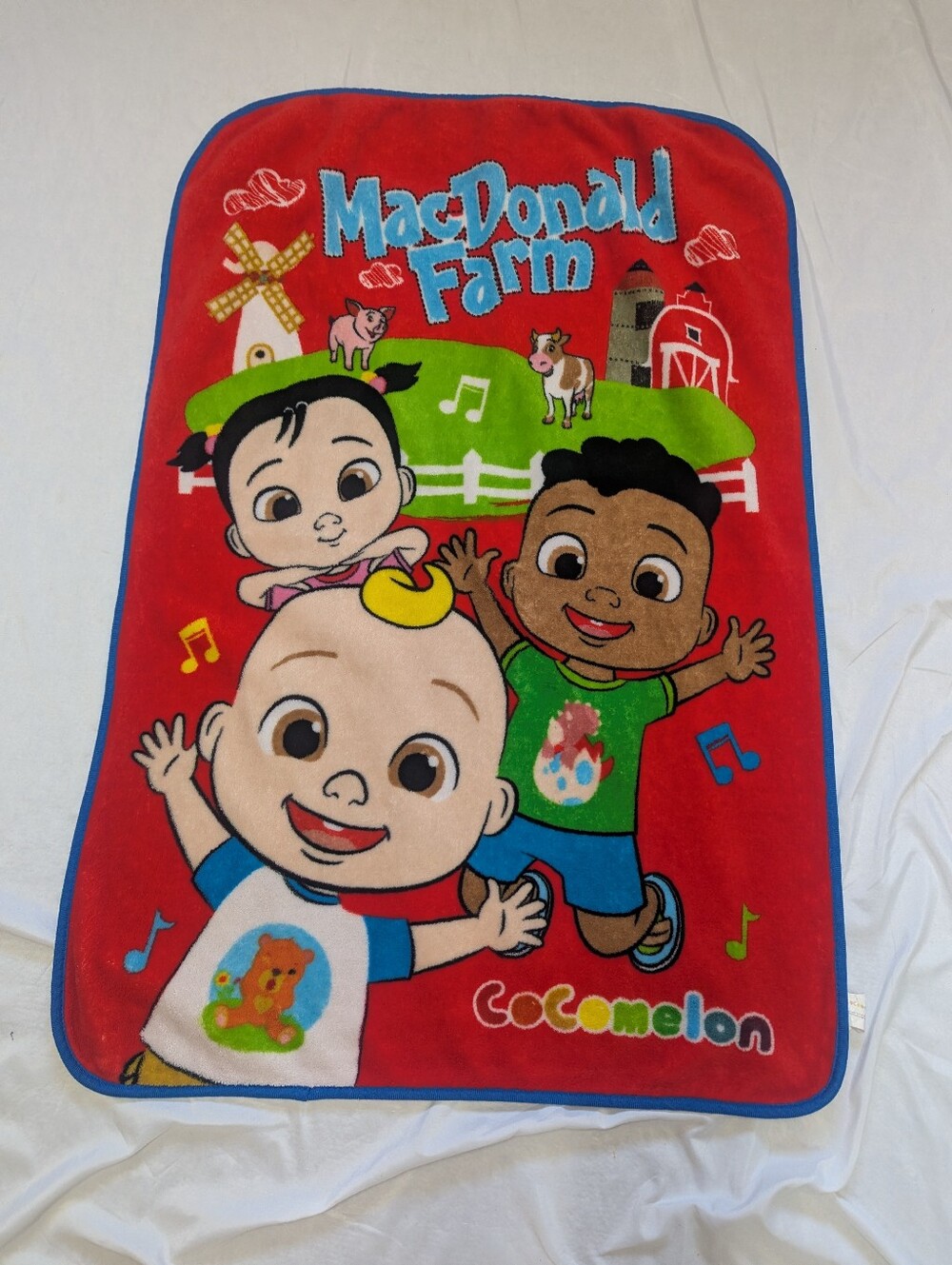 CoComelon Plush Throw Blanket McDonald Farm 29" X 38" Toddler Cartoon 2022